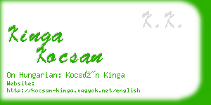 kinga kocsan business card